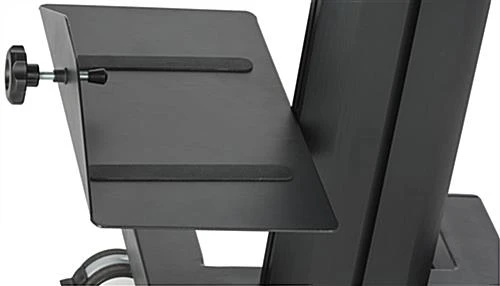 Rolling TV Stand, Fits 10 - 24" Screens, Power Outlets, Keyboard & CPU Holder – Black - Image 11