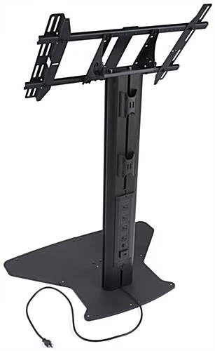 TV Stand For Floor With Flat Base, Fits 32”-55” Monitors, Tilting Bracket- Black - Image 3