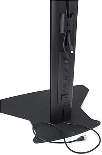 TV Stand For Floor With Flat Base, Fits 32”-55” Monitors, Tilting Bracket- Black - Image 4
