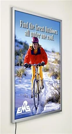 22 X 28 LED Light Box For Wall, Snap Open - Silver