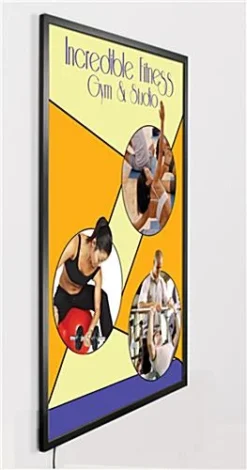 27 X 41 LED Light Box For Wall, Snap Open - Black