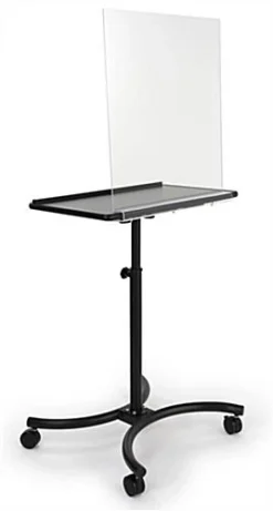 Sneeze Shield For Flat Surfaces Up To 0.75” Thick, Acrylic, Screw-On - Clear