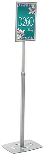 11 X 17 Menu Stand For Floor, Snap Open, Adjustable Height - Silver