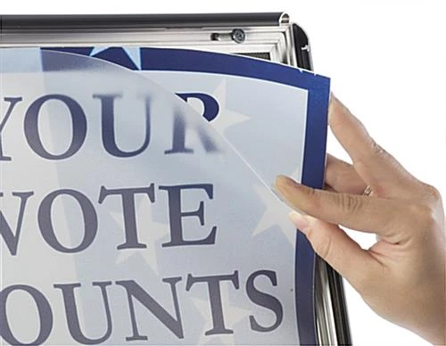 18 X 24 Menu Stand For Floor, Snap Open, Adjustable Height - Black - Image 7