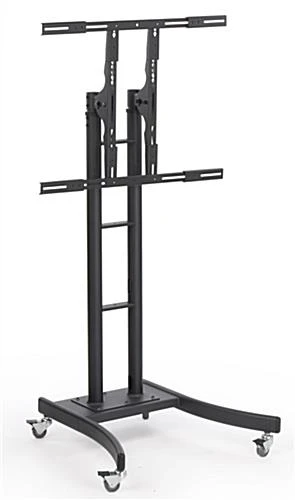 TV Stand With AV Shelf, Fits Monitors 32 To 65", Locking Wheels – Black - Image 3