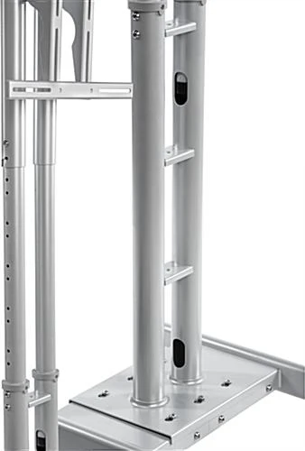 TV Stand W/ Wheels, Fits Monitors 32”-65”, Collapsible W/ Travel Case – Silver - Image 4