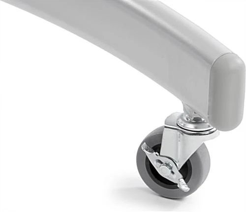 TV Stand W/ Wheels, Fits Monitors 32”-65”, Collapsible W/ Travel Case – Silver - Image 5