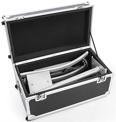 TV Stand W/ Wheels, Fits Monitors 32”-65”, Collapsible W/ Travel Case – Silver - Image 7