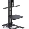 TV Stand With 19” Shelf, Fits Monitors 37” To 65”, Wheels – Black