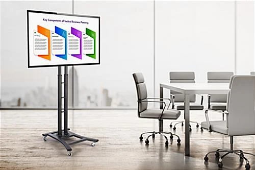 Black LED TV Stand Features 8 Height Adjustments And A Tilting Bracket - Image 7