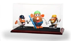 Model Display Case W/ MDF Cherry Base & Lift-Off Acrylic Top - Clear