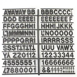 1" Letter Set, 930 Pieces - Black