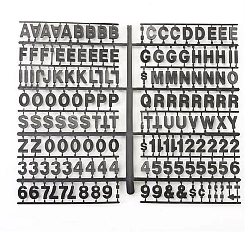 3/4" Letter Set, 900 Pieces - Black
