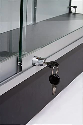 6ft Cash Wrap W/Display Case Front, Tempered Glass, Locking Drawers & Shelves - Black - Image 2