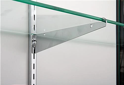 6ft Cash Wrap W/Display Case Front, Tempered Glass, Locking Drawers & Shelves - Black - Image 3