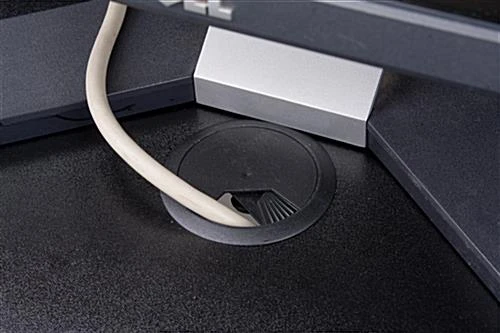 6ft Cash Wrap W/Display Case Front, Tempered Glass, Locking Drawers & Shelves - Black - Image 5