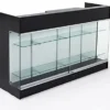 6ft Cash Wrap W/Display Case Front, Tempered Glass, Locking Drawers & Shelves - Black