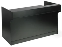 72" Cash Wrap W/ Adjustable Storage Shelves & Pull-out Drawer - Black