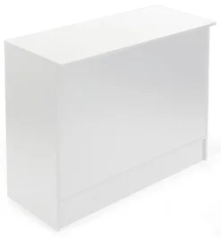 48" White Cash Wrap W/ 3 Adjustable Storage Shelves & Flat Top