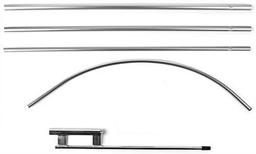 14' Feather Flag & Ground Spike With Pre-printed OPEN Message - Red, White & Blue - Image 3