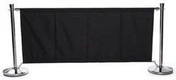 Café Barrier System W/ 13 Banners & 14 Stanchions - Black
