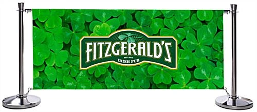 Café Barrier With (7) Post Configuration & Full Color Graphics - Single Sided