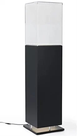 13" Pedestal Display Case, Bottom Lit, Interior LED Lights – Black