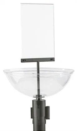 QueuePole.Economy Bowl Stanchion Topper For QueuePole.Economy Series – Clear Acrylic