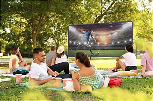 88 X 78 Projector Screen W/ Outdoor Stand & Ground Stakes, 100 In. Diagonal - White - Image 6
