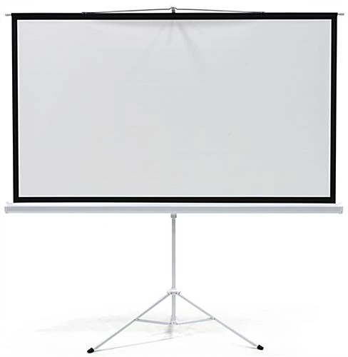 79 X 45 Projector Screen With Tripod Stand, 90-inch Retractable Screen - Black - Image 4