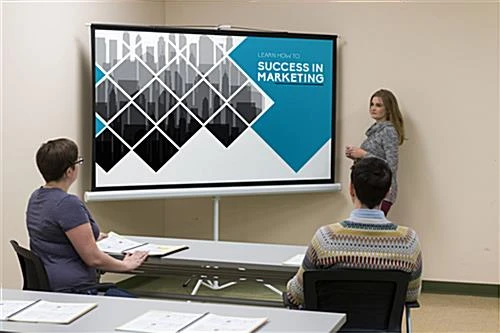 79 X 45 Projector Screen With Tripod Stand, 90-inch Retractable Screen - Black - Image 11