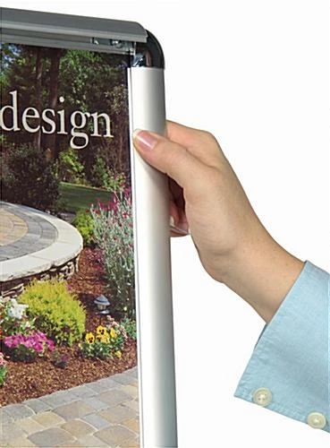 11 X 17 Sign Stand, Snap Open, Metal Tray For Literature - Silver - Image 4