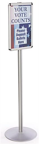 11 X 17 Menu Stand For Floor, With Height Adjustable, Snap Open - Silver