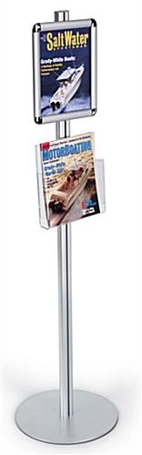 8.5 X 11 Sign Stand, Snap Open, Acrylic Pocket For 8.5x11 Magazines, Silver