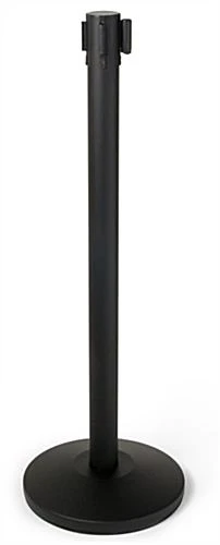 QueuePole.Economy 41.5" Black Stanchion Post W/ Retractable Belt - 1 Color Printing - Image 3
