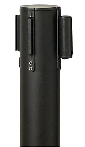 QueuePole.Economy 41.5" Black Stanchion Post, Gray Belt - 1 Color Printing - Image 6