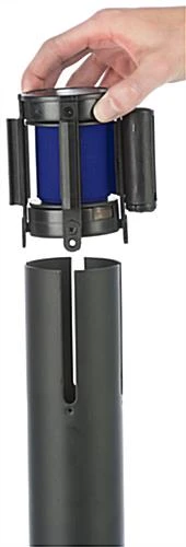 QueuePole.Economy 41.5" Black Stanchion Posts With 6.5' Blue Belt - 2 Color Printing - Image 9