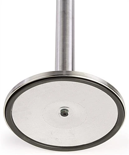 QueuePole 40" Stanchion Post With 9.5' Black Retractable Belt - Silver - Image 4