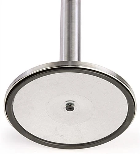 QueuePole 40" Stanchion Post With 9.5' Gray Retractable Belt - Silver - Image 2