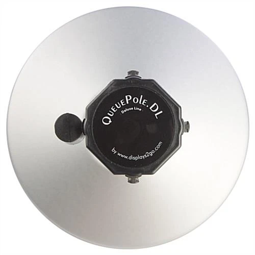 QueuePole Octagonal 40.25" Silver Stanchion Post W/ 9.5' Black Retracting Belt - Image 5