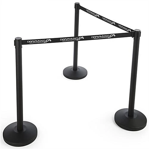 QueuePole.Economy 6.5' Custom Stanchion Belt W/ 1 Color Silkscreen Printing - Black - Image 4