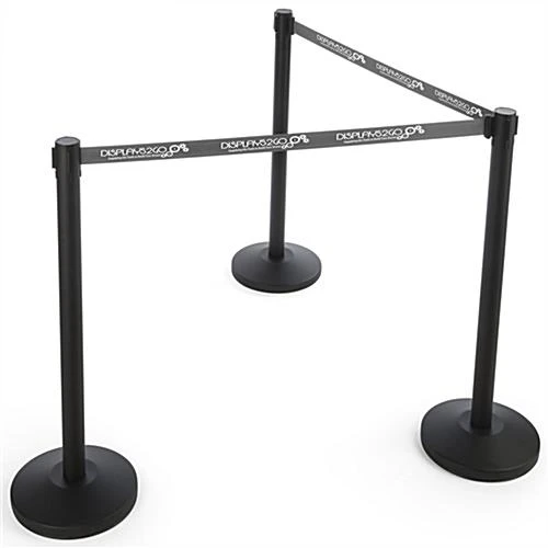QueuePole.Economy 6.5' Stanchion Belt W/ 1 Color Custom Silkscreen Printing - Gray - Image 4