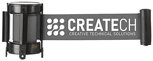 QueuePole.Economy 6.5' Stanchion Belt W/ 1 Color Custom Silkscreen Printing - Gray