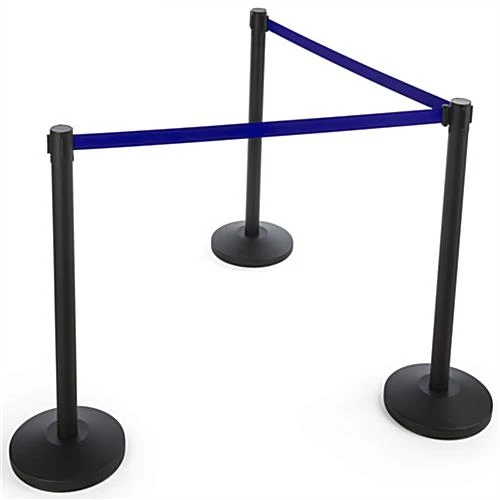 QueuePole.Economy 6.5' Stanchion Retractable Belt - Blue - Image 4