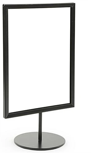 8.5 X 11 Sign Holder For Counter, Double Sided, Round Weighted Base - Black