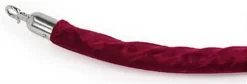 6.5' Velvet Stanchion Rope With Chrome Clasps - Burgundy