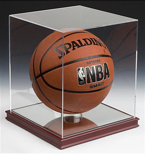 Sports Display Case W/ Wood Base, Acrylic Casing & Lift-Off Top