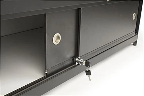 48" Retail Display Case W/Cabinet, LED Side Lights, Slide Doors, Unassembled - Black - Image 4