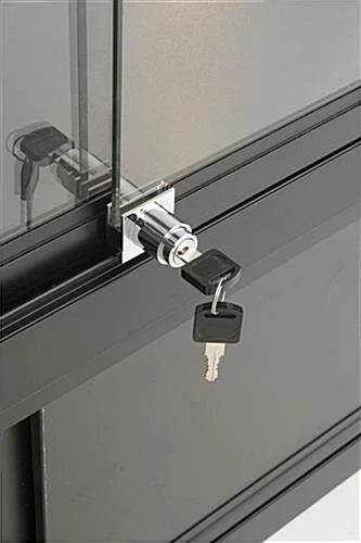 48" Retail Display Case W/Cabinet, LED Side Lights, Slide Doors, Unassembled - Black - Image 5