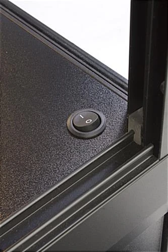 48" Retail Display Case W/Cabinet, LED Side Lights, Slide Doors, Unassembled - Black - Image 6